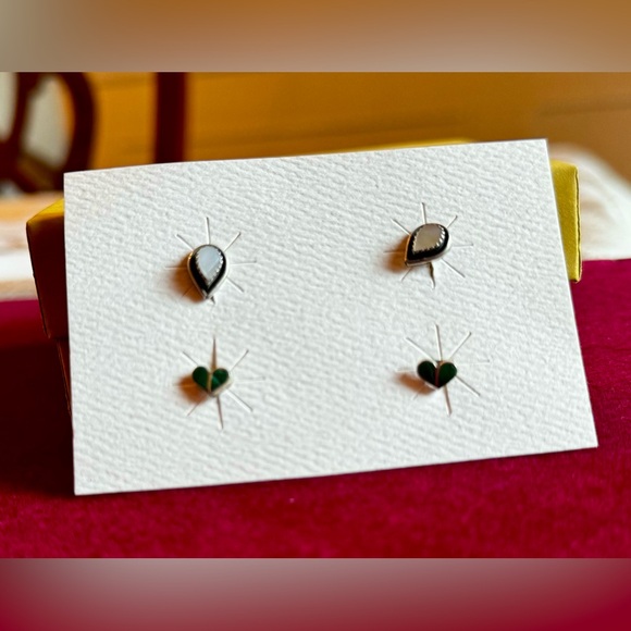 Bundle 4 Pair Tiny Gem Post Earrings Southwest Inspired - Silver Backs/Settings - Picture 8 of 11